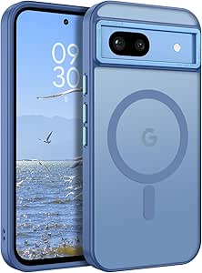 BENTOBEN for Google Pixel 8a Case, Google 8a Magnetic Case [Compatible with MagSafe] Translucent Matte Slim Shockproof Anti-Fingerprint Anti-Scratch Protective Cover for Google 8a 6.1’’ Blue