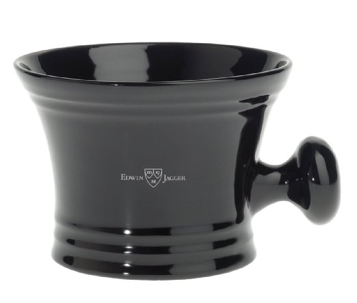 Edwin Jagger Porcelain Shaving Soap Bowl With Handle, Black