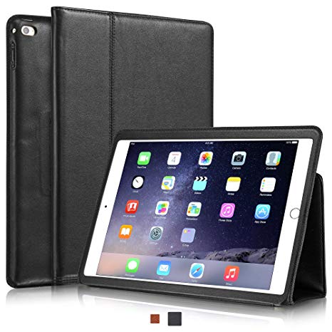 KAVAJ leather case Berlin for the Apple iPad Air 2 black - genuine leather with stand-up feature. Thin Smart Cover as premium accessory for the original Apple iPad Air 2
