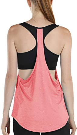 icyzone Workout Tank Tops Built in Bra - Women's Athletic Running Yoga Tops, Gym Shirts