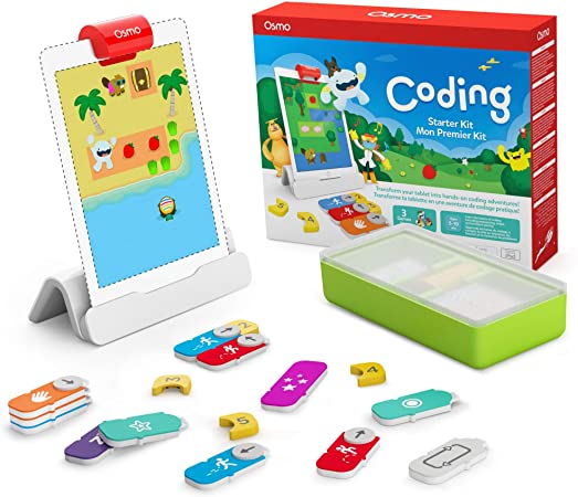 Osmo Coding Starter Kit for iPad - 3 Hands-on Learning Games - Ages 5-10  - Learn to Code, Coding Basics & Coding Puzzles - iPad Base Included ,901-00039