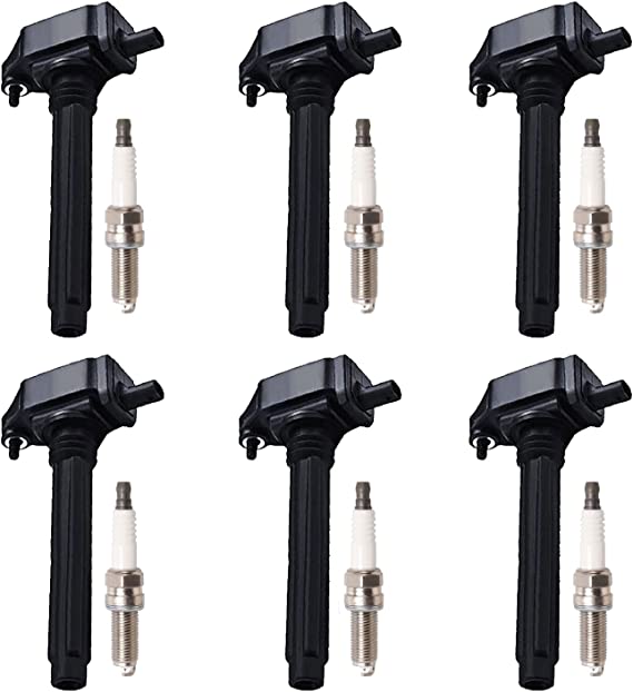 ENA Set of 6 Ignition Coil Pack and Set of 6 Iridium Spark Plug Compatible with Chrysler Dodge Jeep Charger Grand Caravan Cherokee Challenger Journey Replacement for 93175 UF648 C-894 C1791