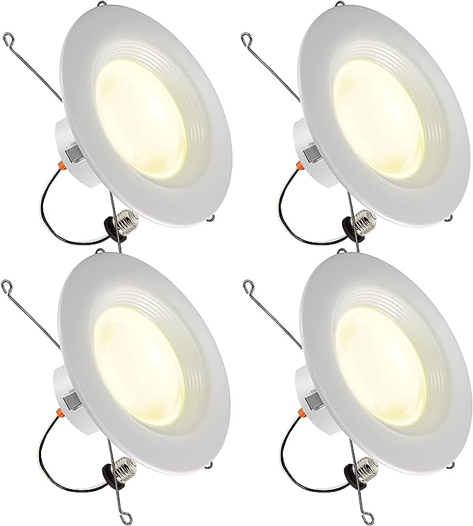 Sengled Smart Recessed Lighting, 5/6 inch, S1 Auto Pairing with Alexa Devices, Led Lights, Smart Can Lights Retrofit Work with Alexa, Smart LED Downlight, ‎Warm Light Bulbs, Conversion Kit, 4-Pack