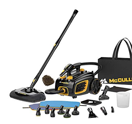 McCulloch MC1375 Canister Steam Cleaner System, Black Heavy-Duty (Complete Set) w/Bonus: Premium Microfiber Cleaner Bundle
