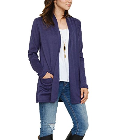 NuoReel Women Front Open Classic Lightweight Long Sleeve Cardigan Tops with Pockets Outwear