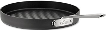 All-Clad 3012 Hard Anodized Aluminum Scratch Resistant Nonstick Anti-Warp Base Round Grille Pan Specialty Cookware, 12-Inch, Black