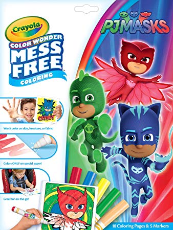 Crayola Color Wonder PJ Masks Coloring Book Pages & Markers, Mess Free Coloring, Gift for Kids, Age 3, 4, 5, 6