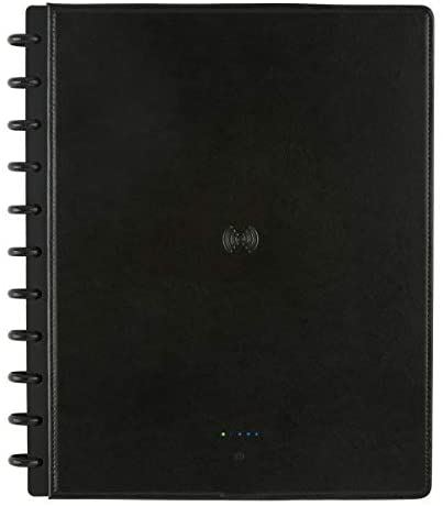 TUL® Wireless/Wired Charging Discbound Notebook, Leather Cover, Letter Size, Black