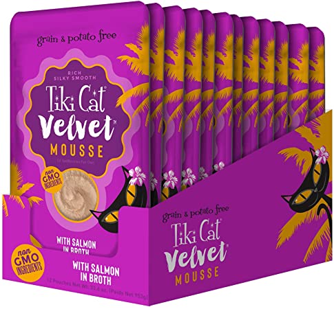 Tiki Cat Velvet Mousse Grain Free Wet Food with a Silky Smooth Texture for Adult Cats & Kittens