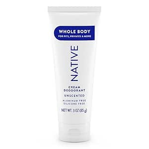 Native Whole Body Deodorant Cream Contains Naturally Derived Ingredients, Deodorant for Women & Men | 72 Hour Odor Protection, Aluminum Free with Coconut Oil and Shea Butter | Unscented