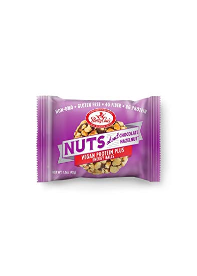 Betty Lous-Vegan Protein Plus Energy Balls, Nuts About Chocolate Hazelnut, 1.5oz. (Pack of 12)