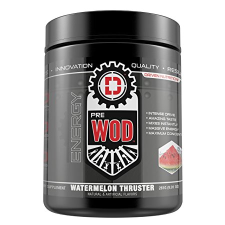 PRE WOD- The Ultimate Cognitive Enhancing Pre-Workout Supplement-50 servings- Increase focus and sustained energy (Watermelon Thruster)