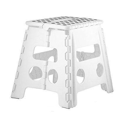 Home-it Folding Step Stool Children and for Adults 13 In. White Holds up to 300 LBS