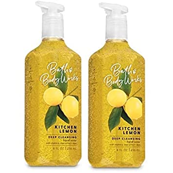 Bath & Body Works Kitchen Lemon Deep Cleansing Hand Soap 2 Pack 8 oz. (Kitchen Leamon)