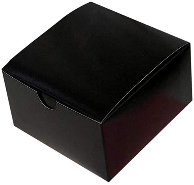 BalsaCircle 100 4 x 4 x 2 Black Cake Wedding Favors Boxes with Tuck Top for Wedding Party Birthday Candy Gifts Decorations Supplies