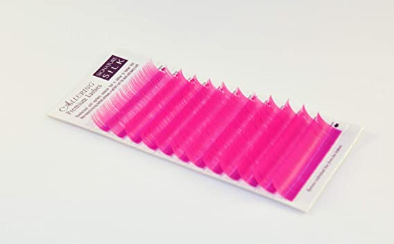 Alluring Mixed Size Color Lashes for Eyelash Extenions (C Curl 0.20mm - Mix (10mm to 14mm), Magenta)