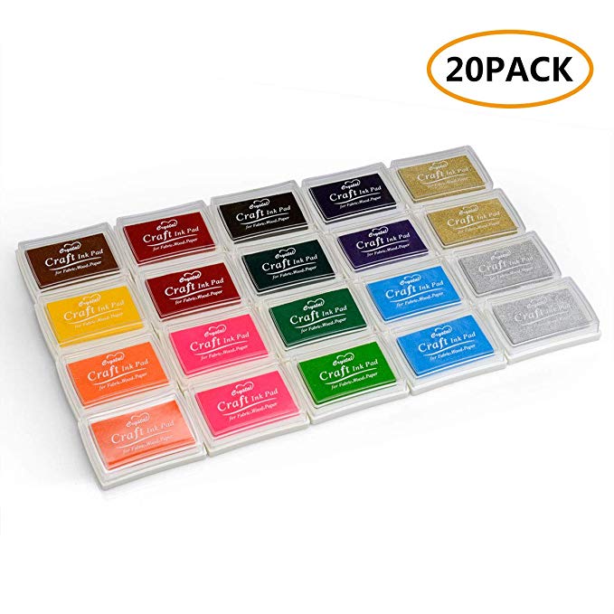 Craft Ink Pad Stamps, 20 Pack Craft Ink Pad for Stamps, 15 Colors/Set