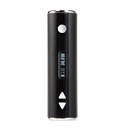 FOXVAPE EBOX 30W Battery - Variable Wattage/Variable Voltage/Rechargable 18650 2200 mAh Battery/OLED Screen Display/510 Thread Connection/Stainless Steel Material Electronic Cigarette Vape Box Mod Battery Kit(Black)