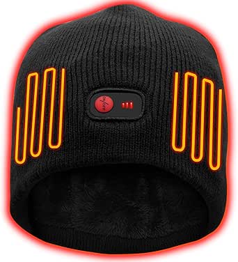 Winter Knitting Beanie Hat Electric Battery Heated Hat for Men Women Thick Warm Cable Knit Skull Cap