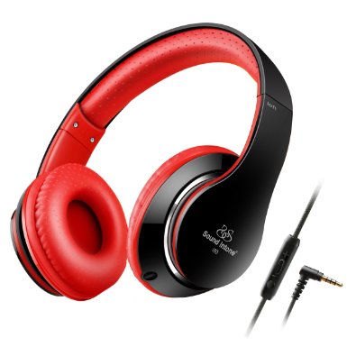 Ailihen Universal Headphones with Microphone and Detachable Cable - Black / Red