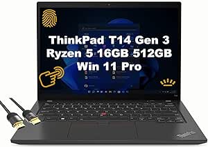 Lenovo ThinkPad T14 Gen 3 14" WUXGA Touch Business Laptop, AMD 6-Core Ryzen 5 Pro 6650U (Beat i7-1255U), 16GB DDR5, 512GB SSD, USB-C, WiFi 6, Backlit, Fingerprint, FHD Webcam, PDG HDMI, Win 11 Pro