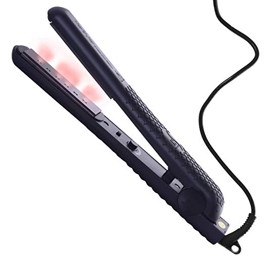 Herstyler Luxe Infrared Flat Iron - Boost Hair Growth With This Ceramic Flat Iron - Anti-Frizz Hair Straightener To Protect Hair – Enticing Dual Voltage Flat Iron For Silky Hair (Black)