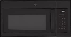 GE JNM3184DPBB 1.8 Cu. Ft Oven with Recirculating Venting Over the Range Microwave, 12.8 in, Black