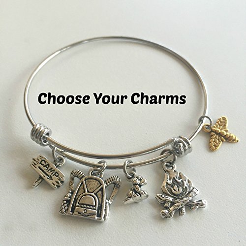 Camping Adventure Travel Charm Bracelet | Gift for Hiker and Backpacking