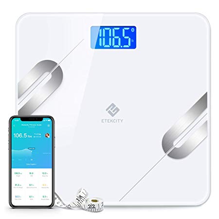 Etekcity Smart Bluetooth Body Fat Scale - Wireless Digital Bathroom Weight Scale, Body Tape Measure Included, 12 Essentials Body Composition Analyzer with App, 400lb(180kg)