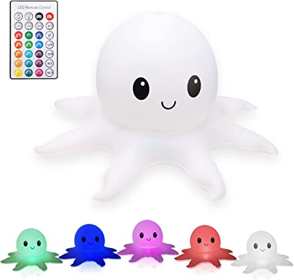 Floating Pool Lights Solar Powered Waterproof Inflatable Octopus Light with Remote Outdoor LED Glow Decoration Lighting for Swimming Pool, Pond, Garden Fountain 1Pack