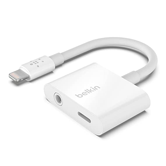 Belkin Charge   Audio Splitter, 3.5 mm Jack for Headphone   Lightning Port for Charging iPhone 13/13 Pro, 13 Pro Max, 13 Mini, iPhone 12 Series and More