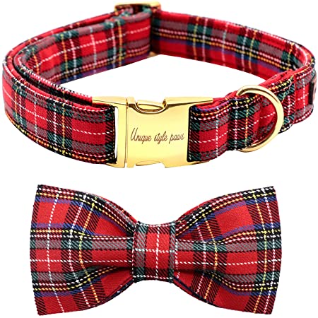 Unique style paws Christmas Dog Collar Bow tie Collar Adjustable Collars for Dogs Small Medium Large