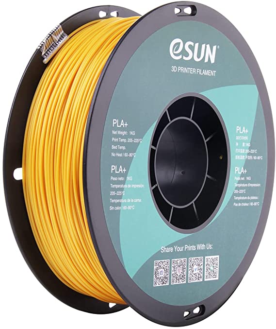 eSUN PLA Plus Filament 1.75mm, PLA Pro PLA  3D Printer Filament, Dimensional Accuracy  /- 0.03mm, 2.2 LBS (1KG) Spool 3D Printing Consumables for Most FDM 3D Printers, Gold