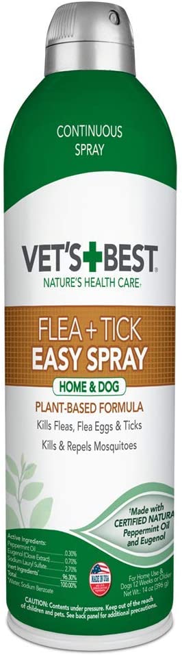 Vet's Best Flea and Tick Easy Spray | Flea Treatment for Dogs and Home | Flea Killer with Certified Natural Oils