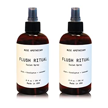 Muse Apothecary Flush Ritual Aromatic & Refreshing Before You Go Toilet Spray, 8 oz, Infused with Natural Essential Oils, Aloe   Eucalyptus   Lavender, 2 Pack