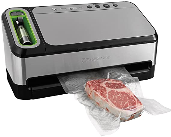 FoodSaver V4840 2-in-1 Vacuum Sealer Machine with Automatic Bag Detection and Starter Kit | Safety Certified | Silver