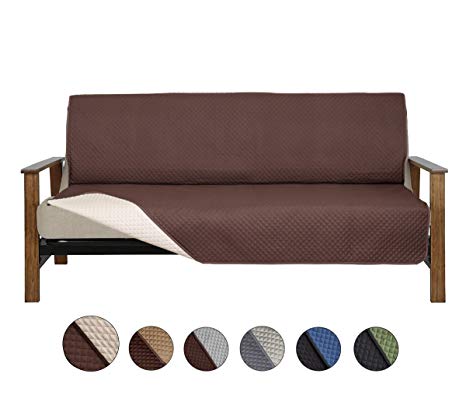 CALA Futon Slipcovers, Reversible Couch Slipcover Furniture Protector,Cover Perfect for Pets and Kids,Machine Washable(Chocolate/Beige)