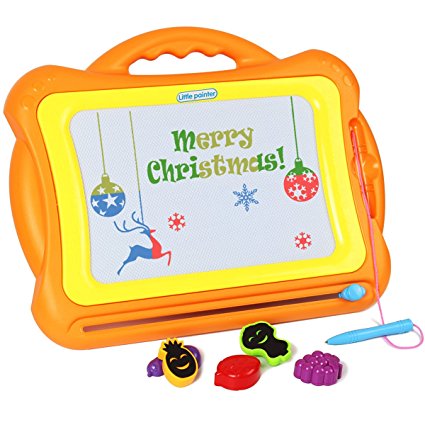 Magna Doodle, AMOSTING Magnetic Drawing Board Kids Erasable Writing Sketch Board Pad Educational Toy Gift for Boys Girls Toddlers Kids With Funny Stamps