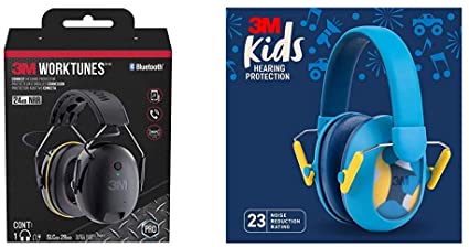 3M WorkTunes Connect Hearing Protection & 3M Kids Hearing Protection Plus, Blue, Save on Hearing Protection, Great Father's Day Gift!