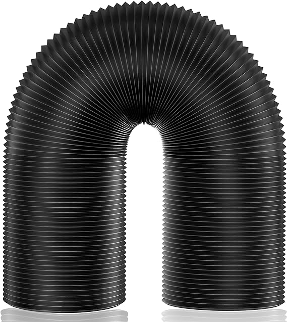 Hon&Guan Double Aluminium Foil Ventilation Ducting - 125mm Air Duct Flexible Hose for Universal Tumble Drier, Cooker Hood, Extractor Fan, Hydroponics Grow Room(125mm*2m/Black)
