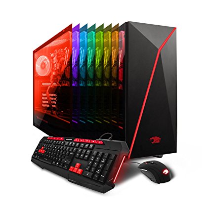 iBUYPOWER Gaming Elite Desktop PC Liquid Cooled AM8450i Intel i7-8700k 3.70GHz, AMD Radeon RX 580 8GB, 16GB DDR4 RAM, 1TB 7200RPM HDD,  120GB SSD, Wifi, RGB, Win 10, VR Ready