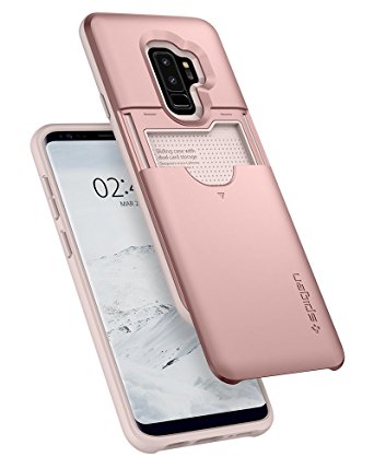 Spigen Slim Armor CS Galaxy S9 Plus Case with Slim Dual Layer Wallet Design and Card Slot Holder for Samsung Galaxy S9 Plus (2018) - Rose Gold