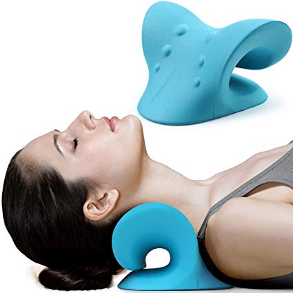 Neck and Shoulder Relaxer, Cervical Traction Device for TMJ Pain Relief and Cervical Spine Alignment, Chiropractic Pillow