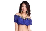 ZLTdream Ladys Belly Dance Lanterns Short Sleeve Bra Top With Chest Pad