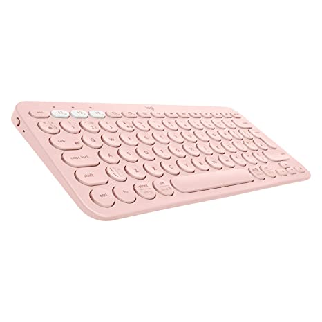 Logitech K380 Wireless Multi-Device Bluetooth Keyboard for Windows, Apple iOS, Apple TV, Android or Chrome, for PC/Mac/Laptop/Smartphone/Tablet(Rose)