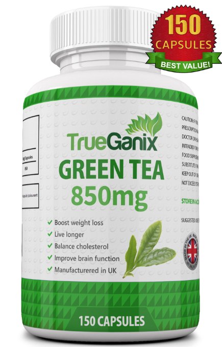 Green Tea Extract 850mg | 150 High Strength Fat Loss Capsules | 5 Month Supply | Green Tea Capsules Boost Weight Loss & Slimming For Both Men And Women | Lose Weight With Very Fast Results | Guaranteed To See Progress | 100% Risk Free | Manufactured In The UK.