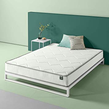 Zinus 8in Charcoal Tight Top Bonnel Spring Mattress, Twin