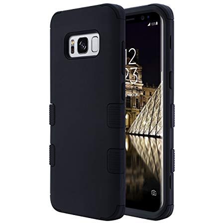 ULAK Galaxy S8 Case, S8 Case, Fashion Hybrid 3 Layer Shockproof [Drop Protection] Soft Silicone Hard PC Impact Shell Cover Case for Samsung Galaxy S8 2017 (Black)