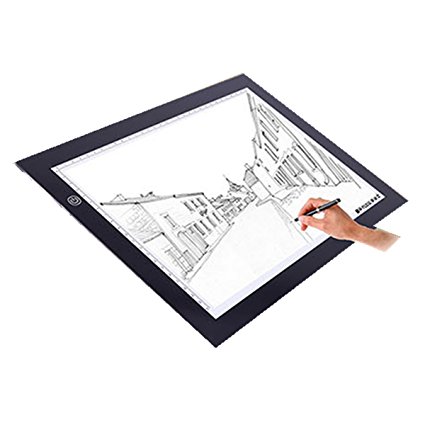 LED Copy Board, M.Way A2/A3/A4 Super Thin LED Drawing Copy Tracing Light Box Track Light with Brightness Adjustable Tattoo Sketch Architecture Calligraphy Crafts For Artists,Drawing, Sketching A2