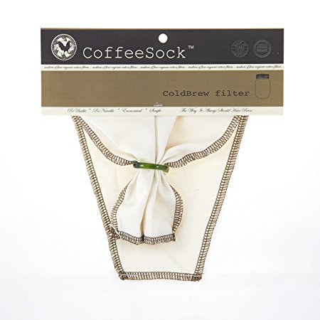 CoffeeSock DIY ColdBrew Quart- GOTS Certified Organic Cotton Reusable Coffee Filter